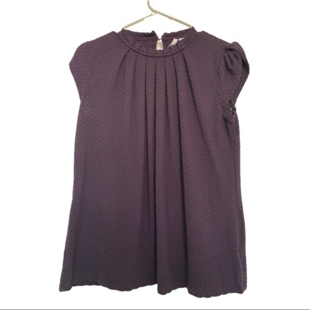 ELLE Black Purple Sleeveless Blouse Size Med EUC #7553